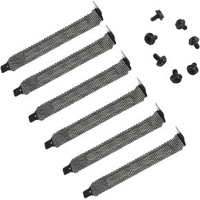 7pcs New Black PCI Slot Cover Dust Filter Hard Steel Blanking Plate, Vented Slot Covers with Screws for Computer Cases in Saudi Arabia