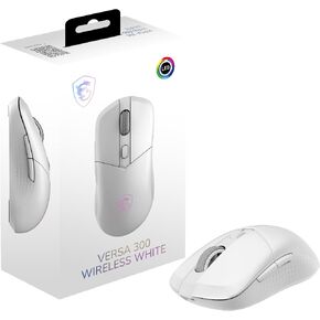 MSI Versa 300 Wireless White Gaming Mouse, 8000 DPI, 30M+ Clicks Kailh Switch, Optical Sensor, Ergonomic Ambitextrous Hand Design, RGB Light in Kuwait