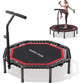 Hyd-Parts 40 "/48" Trampoline Rebounder للبالغين مع حبال البنجي ، تمرين اللياقة المحمولة Mini Trampoline ، معدات تجريب صغيرة/خارجي ، 450 رطل/550 رطلاً in Kuwait