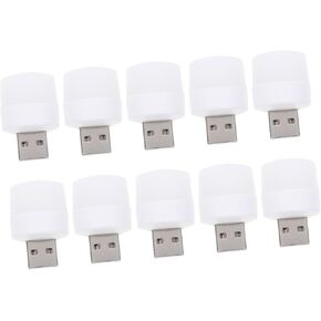 Lurrose 10 قطع USB LED مجموعة إضاءة ليلية محمولة تعمل بالطاقة USB مصباح داخلي للسيارة والاستخدام المنزلي أضواء جو خافتة توهج ناعم لغرف النوم والممرات in Kuwait