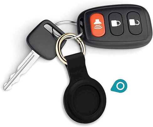 حافظة من السيليكون السائل SaharaCase متوافقة مع AirTag مع مشبك حلقة تسلق [ممتص للصدمات] حماية قوية مضادة للانزلاق (وردي) in Kuwait