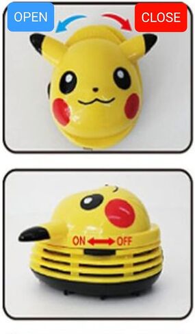 Pikachu Mini Desk Eraser Crumbs Vacuum Cleaner(No Battery Included) (P) in Saudi Arabia