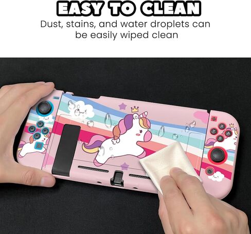 حافظة واقية متوافقة مع Switch NS، غطاء نحيف ناعم من مادة TPU، مقاوم للخدش وسهل التنظيف، يتضمن غطاءين لمقبض الإبهام (EX11) in Kuwait