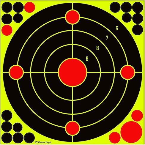 12x12 Inch Splatter Adhesive Targets Stickers 25 Pcs, Reactive Shooting Targets with Yellow Effect for Outdoor Indoor Shooting Practice in Saudi Arabia