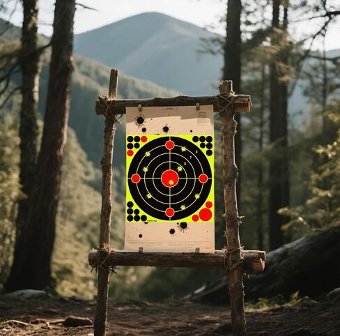 12x12 Inch Splatter Adhesive Targets Stickers 25 Pcs, Reactive Shooting Targets with Yellow Effect for Outdoor Indoor Shooting Practice in Saudi Arabia