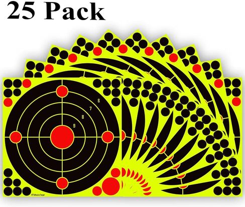 12x12 Inch Splatter Adhesive Targets Stickers 25 Pcs, Reactive Shooting Targets with Yellow Effect for Outdoor Indoor Shooting Practice in Saudi Arabia