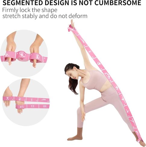 Multi-Functional Slimming Resistance Bands Yoga Straps Elastic Stretching Band 10/12 Loops for Pilates, Latin Training, Dance, Gymnastics, Fitness, Ballet and Physical Therapy in Saudi Arabia