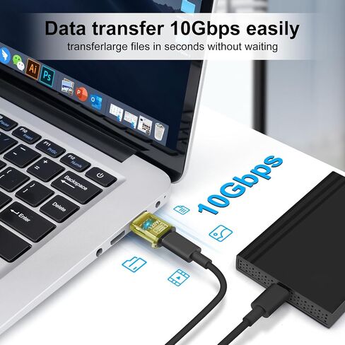 Adapter 120W USB-A to USB-C OTG (2 Pack) for Fast Charging, Headphone Jack and Data Transfer 3 in 1 - Transparent Black in Saudi Arabia