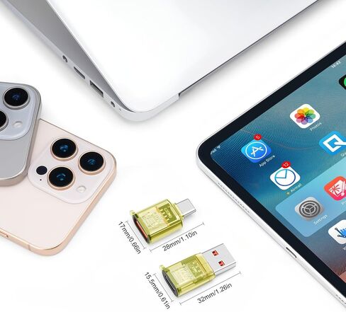 Adapter 120W USB-A to USB-C OTG (2 Pack) for Fast Charging, Headphone Jack and Data Transfer 3 in 1 - Transparent Black in Saudi Arabia