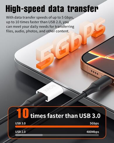 BOMIE USB إلى USB C محول 2 حزمة، 3A شحن سريع 5 جيجابت في الثانية لنقل البيانات، نوع C أنثى إلى USB 3.0 ذكر محول لـ M-acBook، هاتف 15/16/17 Pro Max، A-pple Watch، Pad Pro، G-alaxy، الهاتف، الكمبيوتر المحمول، الكمبيوتر اللوحي in Saudi Arabia