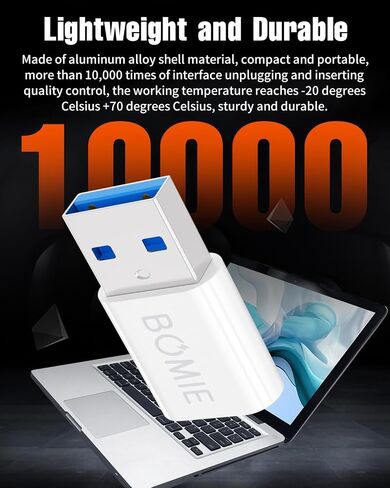 BOMIE USB إلى USB C محول 2 حزمة، 3A شحن سريع 5 جيجابت في الثانية لنقل البيانات، نوع C أنثى إلى USB 3.0 ذكر محول لـ M-acBook، هاتف 15/16/17 Pro Max، A-pple Watch، Pad Pro، G-alaxy، الهاتف، الكمبيوتر المحمول، الكمبيوتر اللوحي in Saudi Arabia