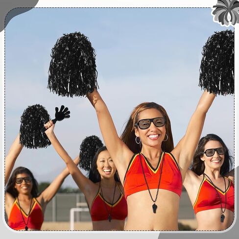 Realspring 148 Pcs School Spirit Items Bulk Team Spirit Week Accessories Include Hand Clappers Noisemakers Whistles Cheerleading Pom Poms Shutter Glasses Eye Black Sticker for Sports in Saudi Arabia
