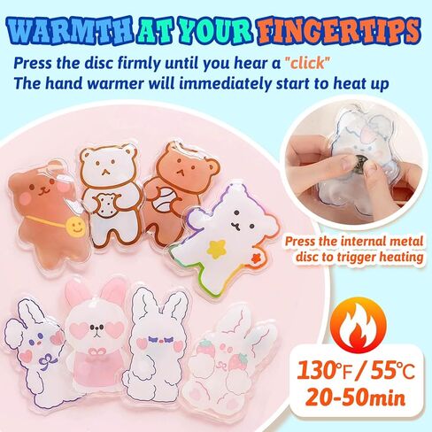 8 PCS Reusable Hand Warmers, Reusable Heat Packs，Cute Heating Pack, Hot Therapy Compress, Reusabl Heating Pad for Pain Relief and Camping, Outdoor & Portable in Saudi Arabia