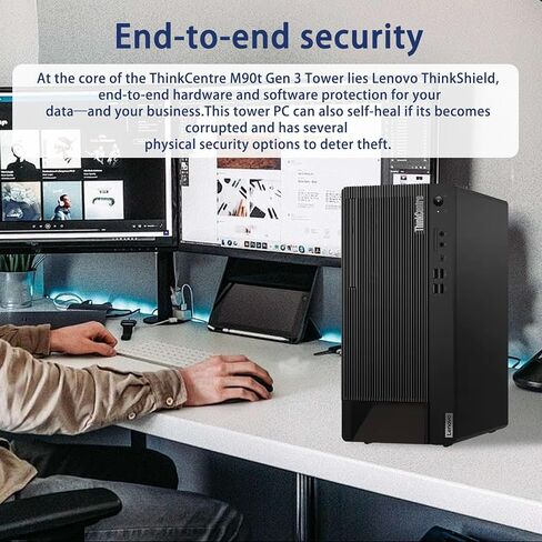 Lenovo ThinkCentre M90t G3 Business Tower Desktop, Intel Core i7-12700 12 Cores, Up To 4.90 GHz, 16GB DDR5 RAM, 1TB SSD, Windows 11 Pro (Renewed) in Saudi Arabia