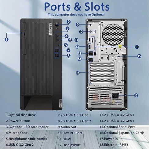 Lenovo ThinkCentre M90t G3 Business Tower Desktop, Intel Core i7-12700 12 Cores, Up To 4.90 GHz, 16GB DDR5 RAM, 1TB SSD, Windows 11 Pro (Renewed) in Saudi Arabia