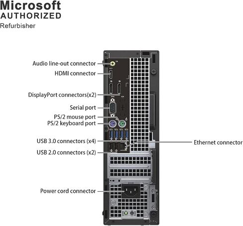 Dell Desktop Computer 7050 SFF, Win11 PC Desktop 7050, Intel Core i5-6th, 16GB RAM, 256GB SSD (Renewed) in Kuwait