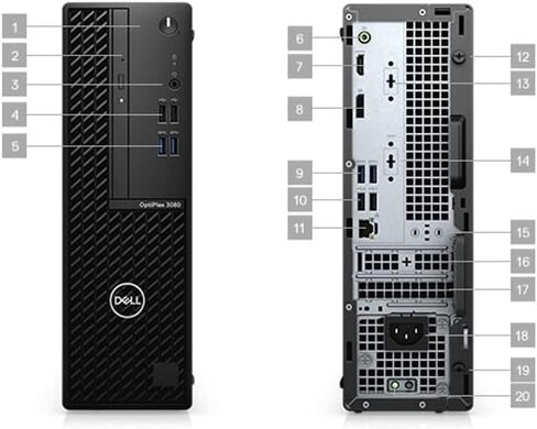 الكمبيوتر المكتبي طراز Optiplex 3080 SFF من Dell | كور i5-10500 - محرك الأقراص الصلبة SSD سعة 256 جيجابايت - ذاكرة الوصول العشوائي 16 جيجابايت | 6 مراكز بسرعة 4.5 جيجا هرتز Win 11 Pro Black (متجدد) in Kuwait