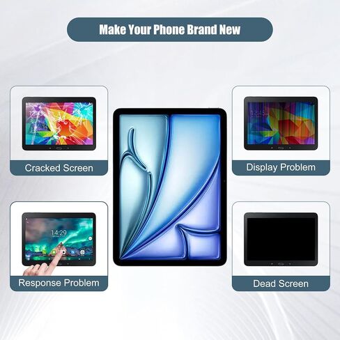 شاشة LCD رقمية متوافقة مع iPad Air 11 (2024) M2 (iPad Air 6 الجيل السادس 11 بوصة) A2902 A2903 A2904 شاشة LCD تعمل باللمس مع أدوات in Kuwait
