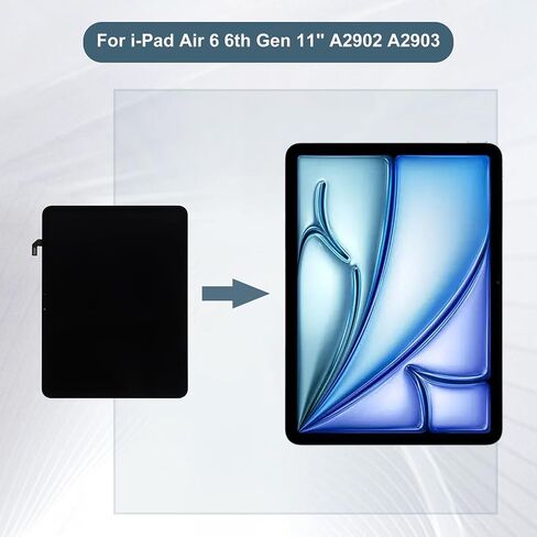 شاشة LCD رقمية متوافقة مع iPad Air 11 (2024) M2 (iPad Air 6 الجيل السادس 11 بوصة) A2902 A2903 A2904 شاشة LCD تعمل باللمس مع أدوات in Kuwait