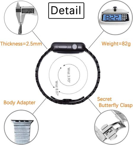 Stainless Steel Strap for Apple Watch Band,24mm Wide Metal Replacement Link Bracelet Loop,for Apple Watch Ultra 3/2/1 49mm [2025] (Space Gray) in Saudi Arabia