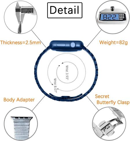 Stainless Steel Strap for Apple Watch Band,24mm Wide Metal Replacement Link Bracelet Loop,for Apple Watch Ultra 3/2/1 49mm [2025] (Space Gray) in Saudi Arabia