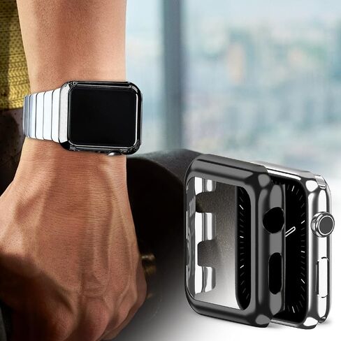 Protective Watch Case Hard PC Bumper Frame Shockproof Cover Lightweight Full Coverage Protective Guard 40mm (Black 1.69inch 1.45inch) in Saudi Arabia