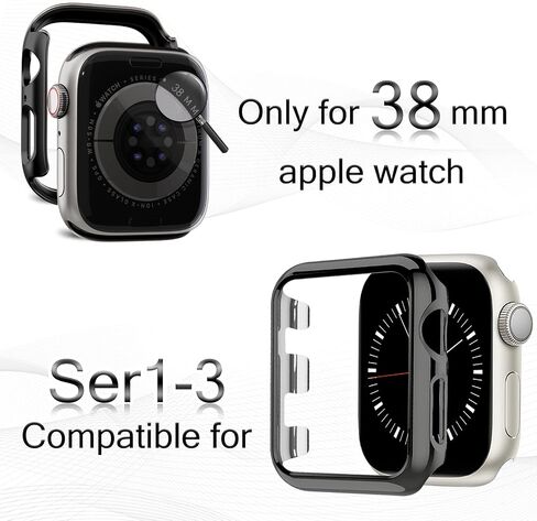Protective Watch Case Hard PC Bumper Frame Shockproof Cover Lightweight Full Coverage Protective Guard 40mm (Black 1.69inch 1.45inch) in Saudi Arabia
