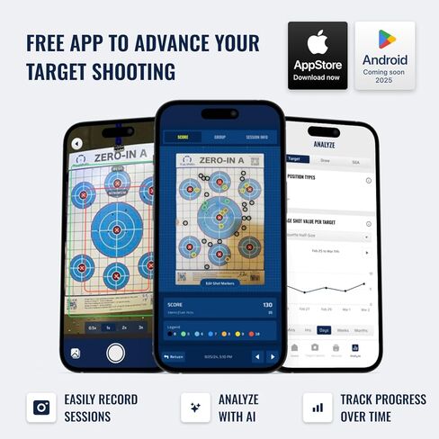 Zero-in A Paper Targets - 12 x 18 Inches Cardstock - Designed and Made in USA - 25 Pack - PN P01Z01-025T - Free Mobile App in Saudi Arabia