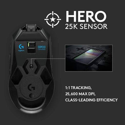 Logitech G903 Hero 16K Sensor Lightspeed Wireless Gaming Mouse (Renewed) in Saudi Arabia