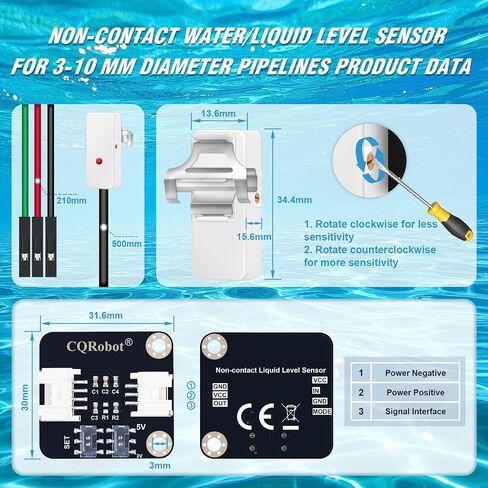 CQRobot Ocean: Contact Water/Liquid Level Sensor Compatible with Raspberry Pi/Arduino. for Automatic Irrigation Systems, Aquariums, Plants, in The Garden, in Agriculture etc. in Kuwait