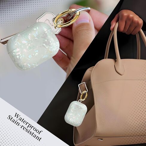 Compatible with AirPods Pro 3 (2025) Case Soft TPU with Cute Golden Keychain Cover Leopard Paint Case for Girls Women for Airpod Pro 3 - Colorful in Kuwait
