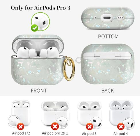 Compatible with AirPods Pro 3 (2025) Case Soft TPU with Cute Golden Keychain Cover Leopard Paint Case for Girls Women for Airpod Pro 3 - Colorful in Kuwait