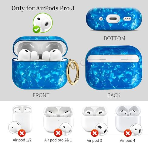 متوافق مع AirPods Pro 3 (2025) حافظة ناعمة من مادة TPU مع غطاء سلسلة مفاتيح ذهبية لطيفة حافظة طلاء الفهد للفتيات والنساء لـ Airpod Pro 3 - ملونة in Kuwait