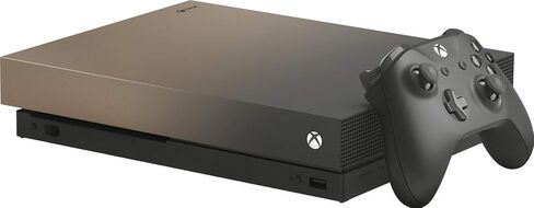 وحدة تحكم ألعاب Microsoft Xbox One X سعة 1 تيرابايت ذات الحالة الصلبة إصدار محدود من Gold Rush مع وحدة تحكم لاسلكية - 4K أصلية - HDR - معززة بواسطة وحدة المعالجة المركزية Scorpio وSSD السريع (متجدد) in Saudi Arabia