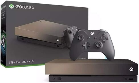 وحدة تحكم ألعاب Microsoft Xbox One X سعة 1 تيرابايت ذات الحالة الصلبة إصدار محدود من Gold Rush مع وحدة تحكم لاسلكية - 4K أصلية - HDR - معززة بواسطة وحدة المعالجة المركزية Scorpio وSSD السريع (متجدد) in Saudi Arabia