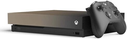 وحدة تحكم ألعاب Microsoft Xbox One X سعة 1 تيرابايت ذات الحالة الصلبة إصدار محدود من Gold Rush مع وحدة تحكم لاسلكية - 4K أصلية - HDR - معززة بواسطة وحدة المعالجة المركزية Scorpio وSSD السريع (متجدد) in Saudi Arabia