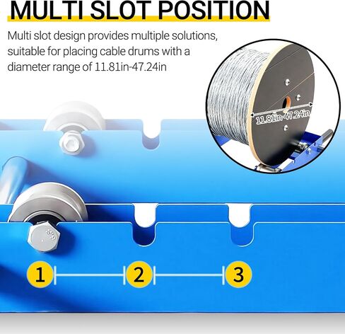 Cable Drum Roller, Heavy Duty Cable Caddy,Wire Unwinder Dispenser, Double Rail Wire Stand for Drum Reel Max 39.4in Width, 2 Ton in Kuwait
