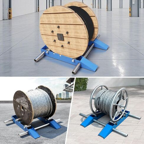 Cable Drum Roller, Heavy Duty Cable Caddy,Wire Unwinder Dispenser, Double Rail Wire Stand for Drum Reel Max 39.4in Width, 2 Ton in Kuwait