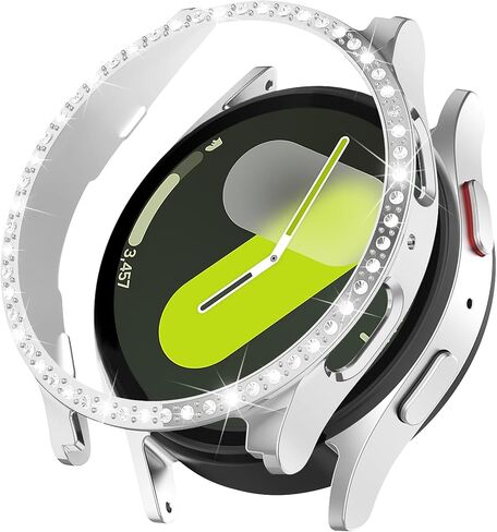 Bling Case for Samsung Galaxy Watch 7 40mm 44mm for Women,Glitter Crystal Rhinestone Diamond Protective Case Hard PC Face Cover Shockproof Bumper for Samsung Galaxy Watch 7 Cover 40 44 mm Accessories in Saudi Arabia