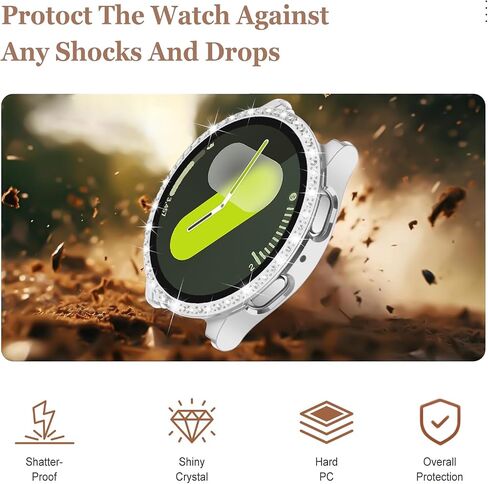 Bling Case for Samsung Galaxy Watch 7 40mm 44mm for Women,Glitter Crystal Rhinestone Diamond Protective Case Hard PC Face Cover Shockproof Bumper for Samsung Galaxy Watch 7 Cover 40 44 mm Accessories in Saudi Arabia