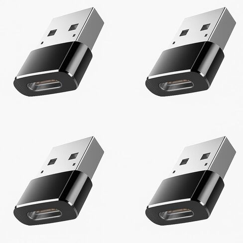 USB C to USB A - Adapter 2.0 (Pack of 4) - Compatible for iPhone 17 Air Pro Max 16e 16 15 14 13 Plus Pro Max, for Apple Watch11 10 9, Samsung S25, MacBooks Laptops in Saudi Arabia