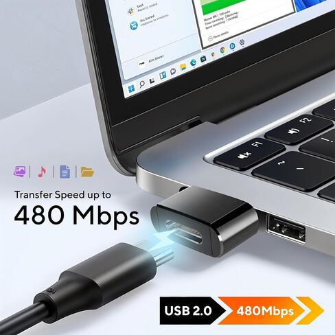 USB C to USB A - Adapter 2.0 (Pack of 4) - Compatible for iPhone 17 Air Pro Max 16e 16 15 14 13 Plus Pro Max, for Apple Watch11 10 9, Samsung S25, MacBooks Laptops in Saudi Arabia