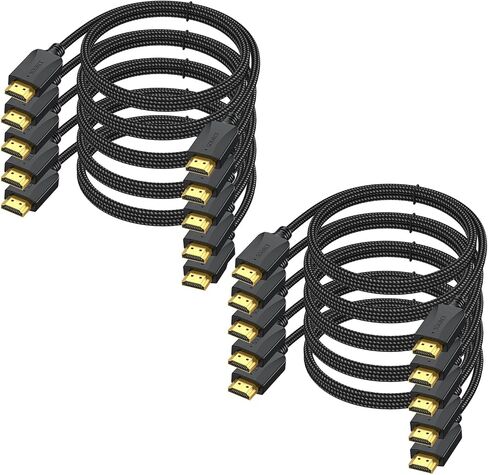 6 FT HDMI Cable 10-Pack, 4K High Speed HDMI 2.0 Cable ARC Shielded Braided in Kuwait