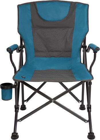 Backyard Expressions Heated Camp Chair with Cupholder – Portable Folding Camping Chair with 3 Heat Settings, USB Powered, Lightweight & Durable – Outdoor Heated Chair for Camping, Tailgating & Sports in Kuwait