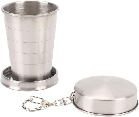 Stainless Steel Telescopic Cup, Portable Folding Cup with Keychain, for Outdoor Travel Camping Hiking in Saudi Arabia