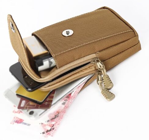 Cell Phone Waist Pouch Bag Vertical Wallet Purse Pockets For Outdoor Camping Hiking Belt Clip Holder Pouch in Saudi Arabia