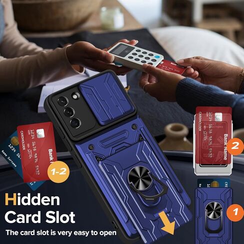 Galaxy S21 FE 5G Case Wallet, Built-in Card Holder for Samsung S21 FE Case with Stand, Heavy Duty Shockproof Full Body Kickstand Cover, for Samsung S21 FE 5G Phone Case with Screen Protector (Pink) in Kuwait