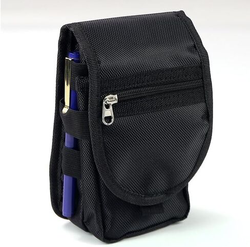 Dual Phone Waist Pouch with Belt Clip - Tactical Two-Device Holster for Work, Outdoor, and Hiking (Black) in Saudi Arabia