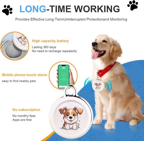 2025 جهاز تعقب GPS جديد للمركبات - جهاز تتبع التغطية العالمية في الوقت الفعلي للسيارات والأطفال والحيوانات الأليفة | عمر بطارية طويل، لا توجد رسوم شهرية ولا تتطلب بطاقة SIM (نمط الكلاب) in Kuwait