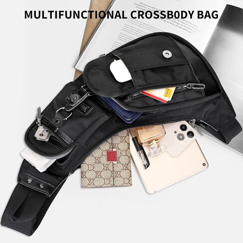 WITZMAN Sling Bag for Men Crossbody Bags Travel Slim Chest Bag One Strap Lightweight Casual Daypack in Saudi Arabia